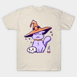 Halloween witch cat skull cute T-Shirt